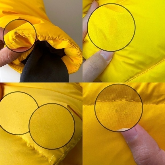 Aritzia Jacket The Super Puff Goose Down Warm Winter Hood Black Yellow XS GUC - Picture 2 of 12